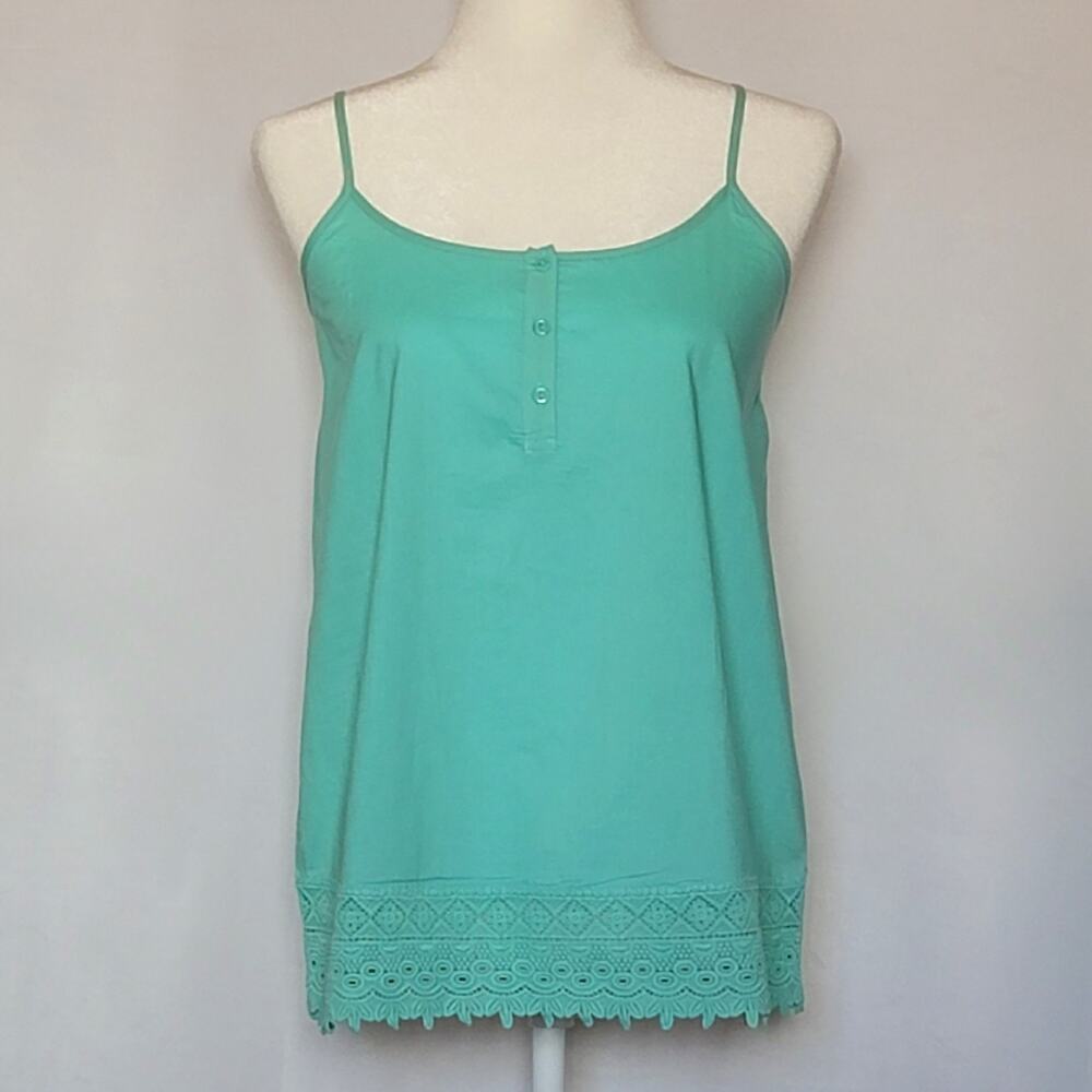 NWT Simply Noelle Turquoise Blue Spaghetti Strap Tank Top Blouse Sz: S (8-10)